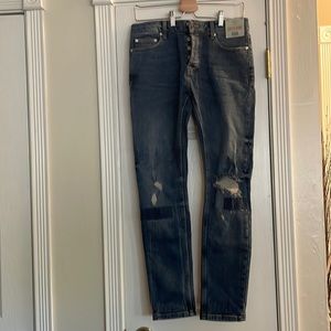NEW Top Man men’s button fly ripped jeans
